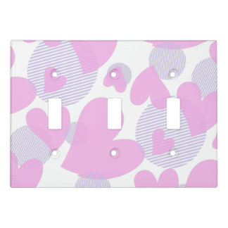 Pink and Lavender Hearts and Circles Light Switch Cover