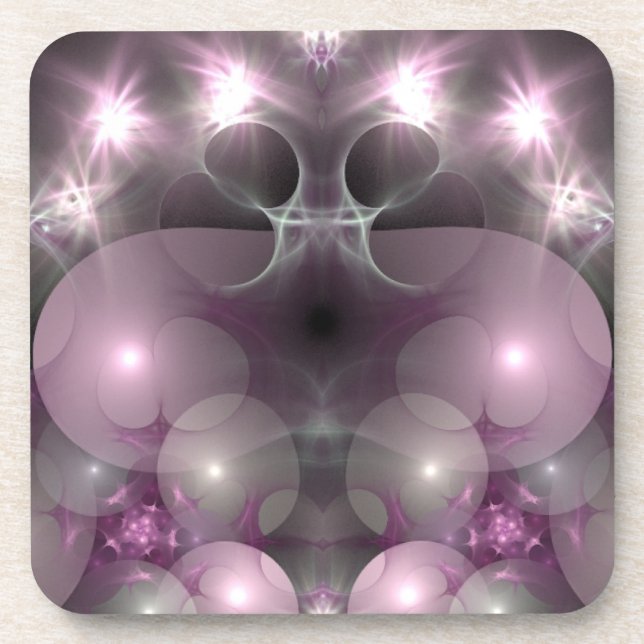 Pink and Lavender Lights Beverage Coaster (Front)