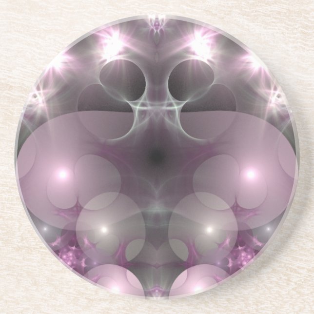 Pink and Lavender Lights Drink Coaster (Front)