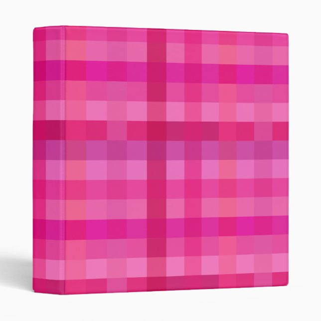 Pink and lavender plaid 3 ring binder (Front/Spine)