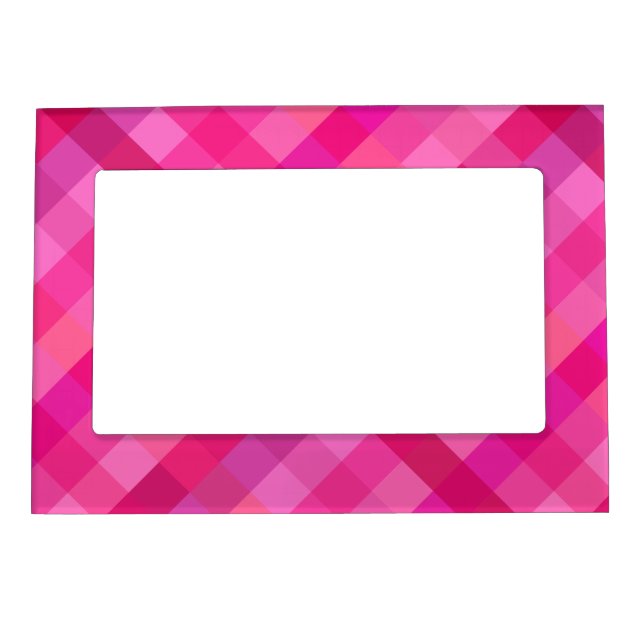 Pink and lavender plaid magnetic frame (Front)