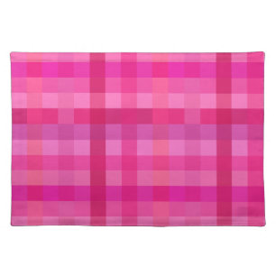 Pink and lavender plaid placemat