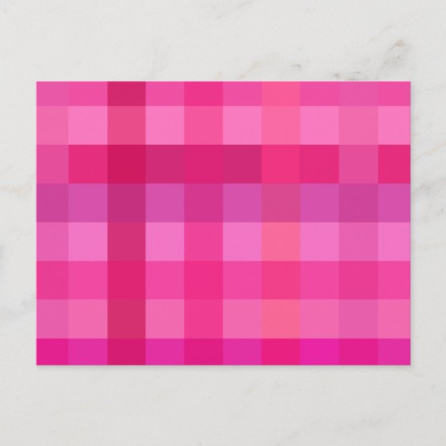 Pink and lavender plaid postcard (Front)