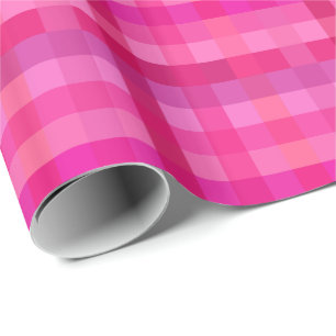 Pink and lavender plaid wrapping paper