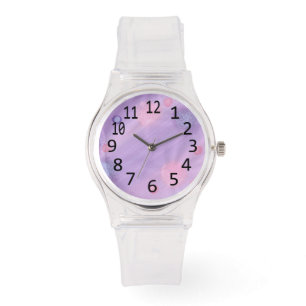 Pink and Lavender Spheres on Blends Numbered Watch