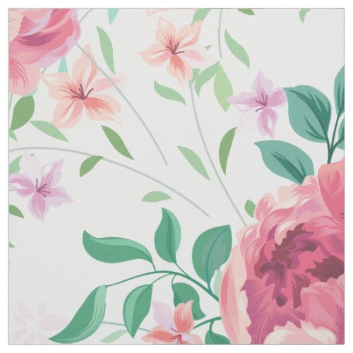 Pink and lavender vintage roses pattern fabric