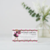 Pink And Leopard Print Cleaning Service Design Business Card (Standing Front)