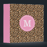 Pink and Leopard Print Custom Monogram Binder<br><div class="desc">Cute girly trendy chic leopard animal print pattern background and your custom personalized monogram in a polka dot circle border. Click the Customize It button to change fonts and colors and further personalized the design!</div>