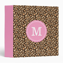 Pink and Leopard Print Custom Monogram Binder