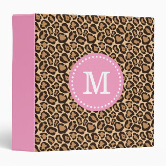 Pink and Leopard Print Custom Monogram Binder