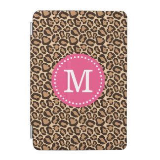 Pink and Leopard Print Custom Monogram iPad Mini Cover