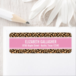 Pink and Leopard Print Label