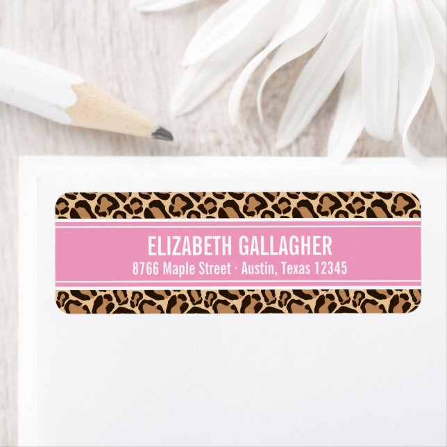 Pink and Leopard Print Label (Insitu)
