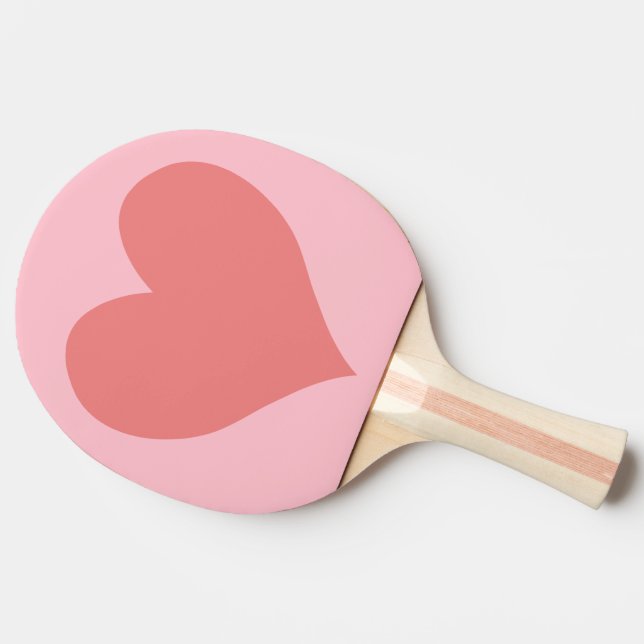 Pink and Light Coral Heart Ping-Pong Paddle (Side)