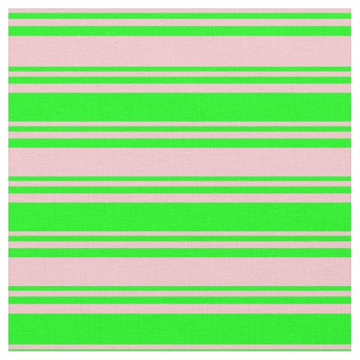 Pink and Lime Pattern of Stripes Fabric