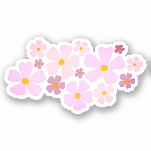 Pink and Magenta Flowers Graphic Sticker (Front)