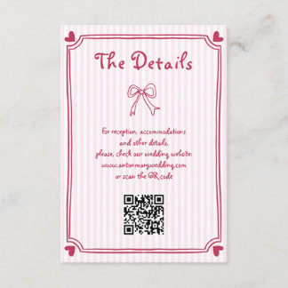 Pink and magenta Hand drawn scribble wedding Enclosure Card