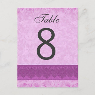 Pink and Magenta Wedding Table Number 8 V200