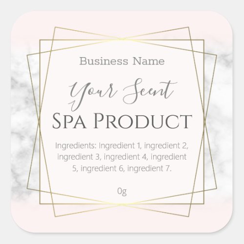 Pink And Marble Bath Soak Body Scrub Soap Labels