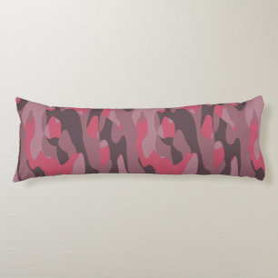 pink and mauve Camo abstract Body Pillow