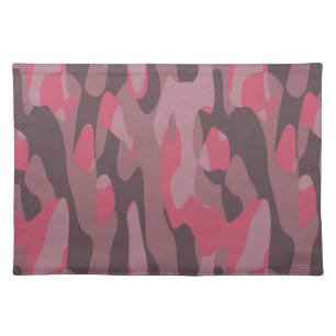 pink and mauve Camo abstract Cloth Placemat