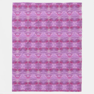 Pink And Mauve Hearts Fleece Blanket