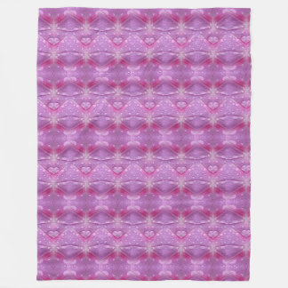  Pink And Mauve Hearts Fleece Blanket