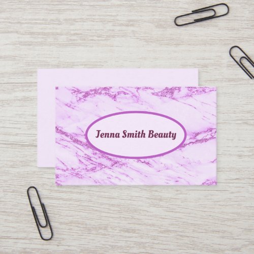 Pink and Mauve Marble Glitter Beauty Style Business Card