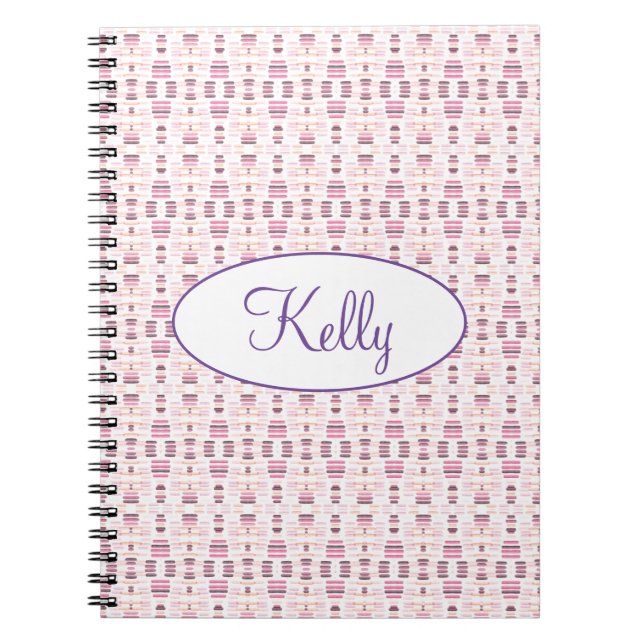 Pink And Mauve Patterned Notebook (Front)