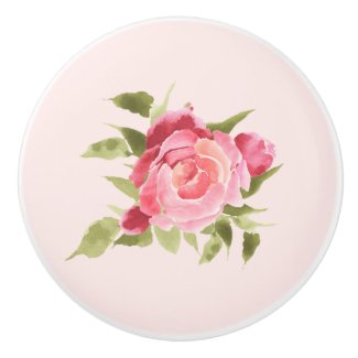 Pink and Mauve Roses Watercolor Print Clear Image