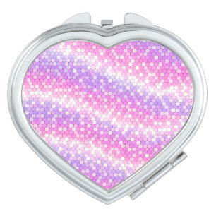 Pink And Mauve Sequins Bling Compact Mirror