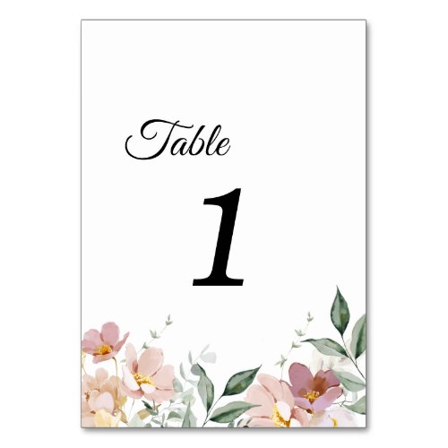 Pink and Mauve Vintage Floral Table Numbers Sign