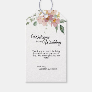 Pink and Mauve Vintage Floral Wedding Gift Tags