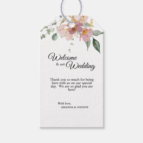 Pink and Mauve Vintage Floral Wedding Gift Tags
