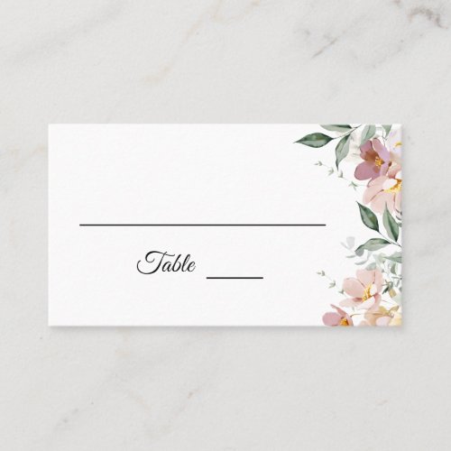 Pink and Mauve Vintage Floral Wedding Place Card