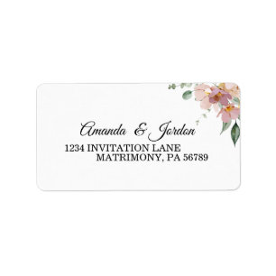 Pink and Mauve Vintage Floral Wedding RSVP Label