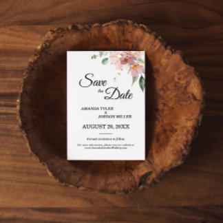 Pink and Mauve Vintage Floral Wedding Save The Date