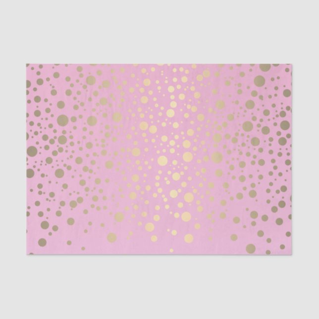 Pink and Metallic Gold Confetti Tissue Paper (Front)