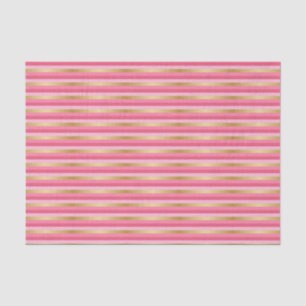 Pink and Metallic Gold Stripes Tissue Paper