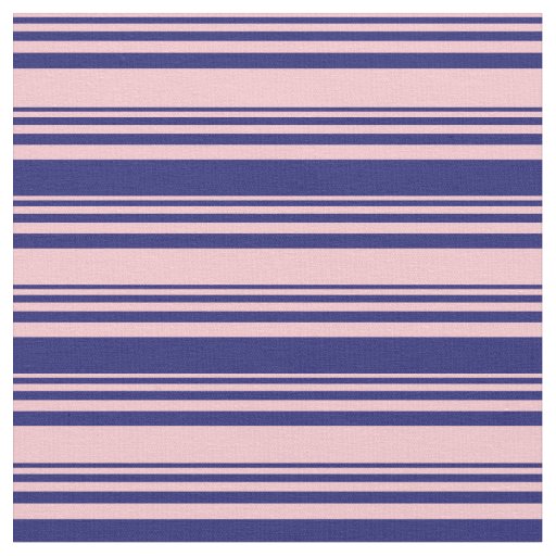 Pink and Midnight Blue Lined Pattern Fabric