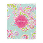 Pink and Mint Boho Paisley Monogrammed