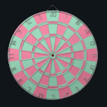 Pink And Mint Dartboard With Darts<br><div class="desc">Pink And Mint Dart Board</div>