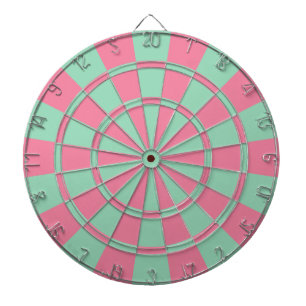 Pink And Mint Dartboard With Darts