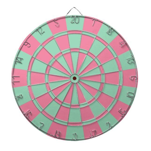 Pink And Mint Dartboard With Darts (Front)