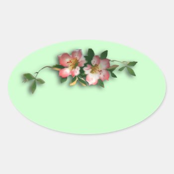 Pink And Mint Floral Background Stickers by debinSC at Zazzle