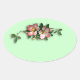 Pink and Mint Floral Background Stickers