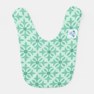 Pink and mint green atterned baby bib