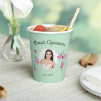 Pink and Mint Green Cherry Blossom Custom Photo