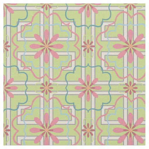 Pink and Mint Green | Floral Fantasy Fabric