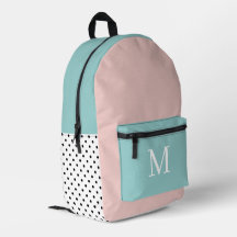 Pink and Mint Green Girl Monogram Initial 
